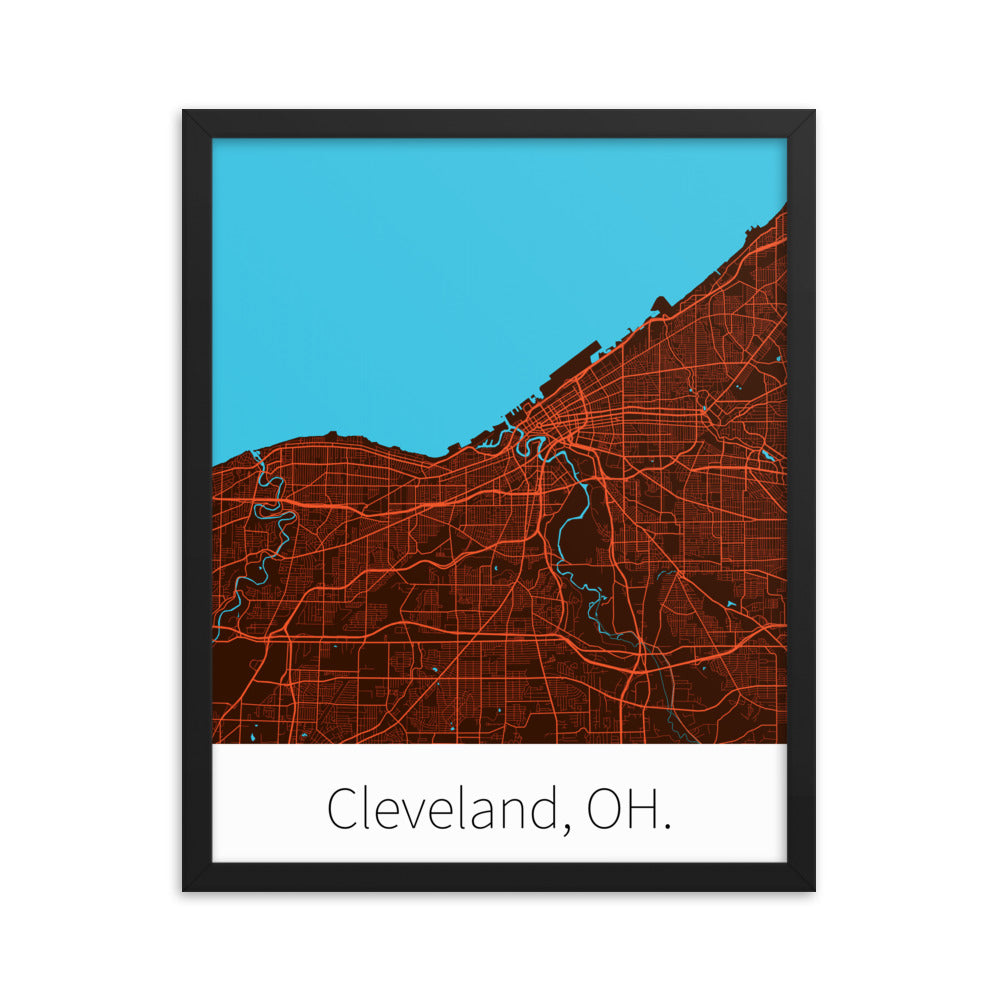 Cleveland, OH. - Dark Brown & Orange