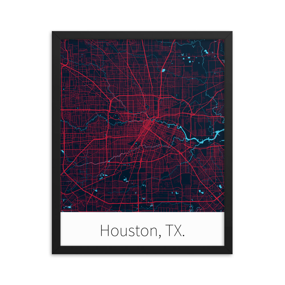 Houston, TX. - Deep Steel Blue & Battle Red