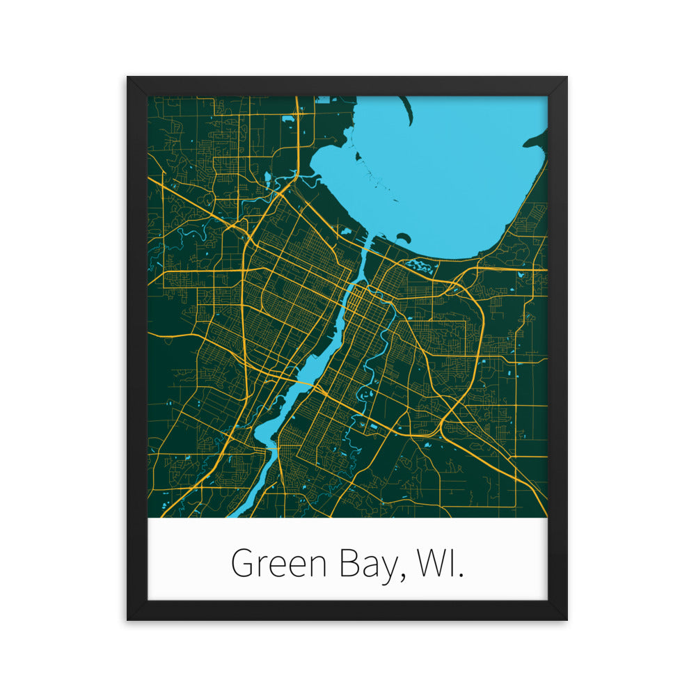 Green Bay, WI. - Dark Green & Gold