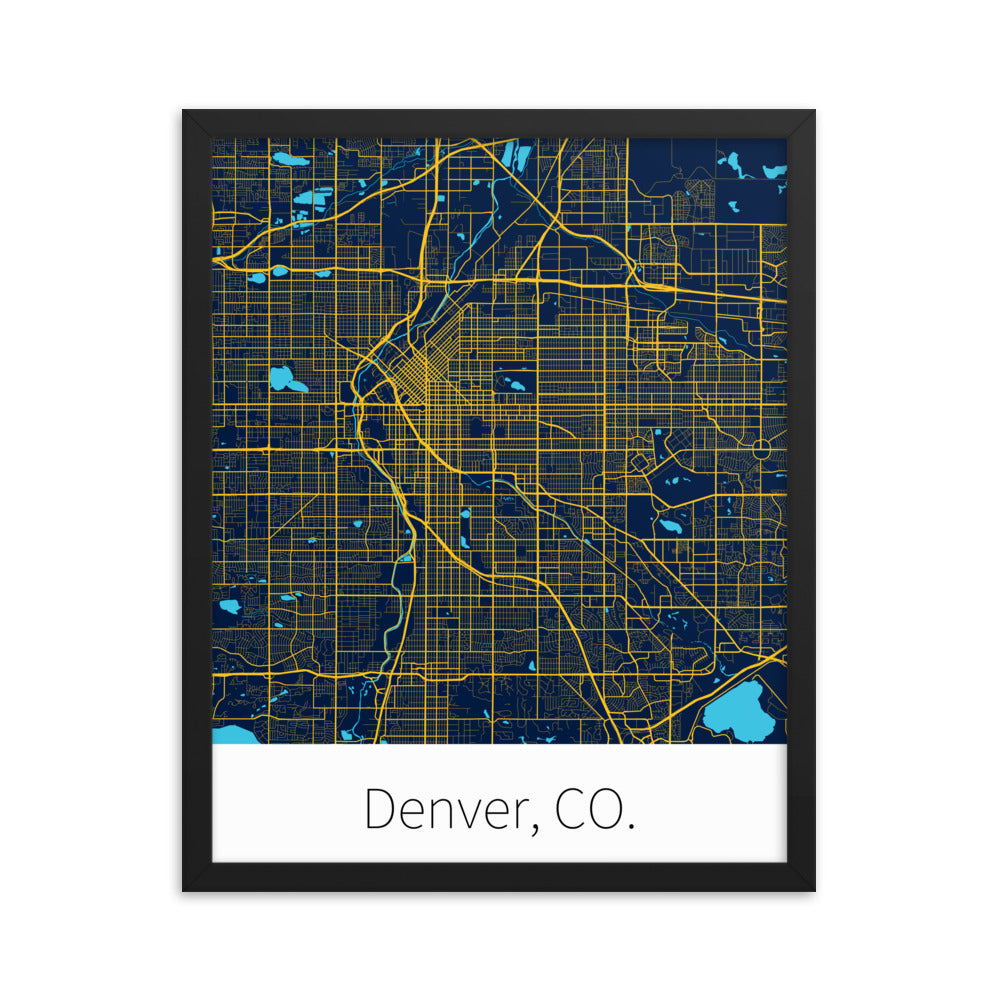 Denver, CO. - Midnight Blue & Yellow