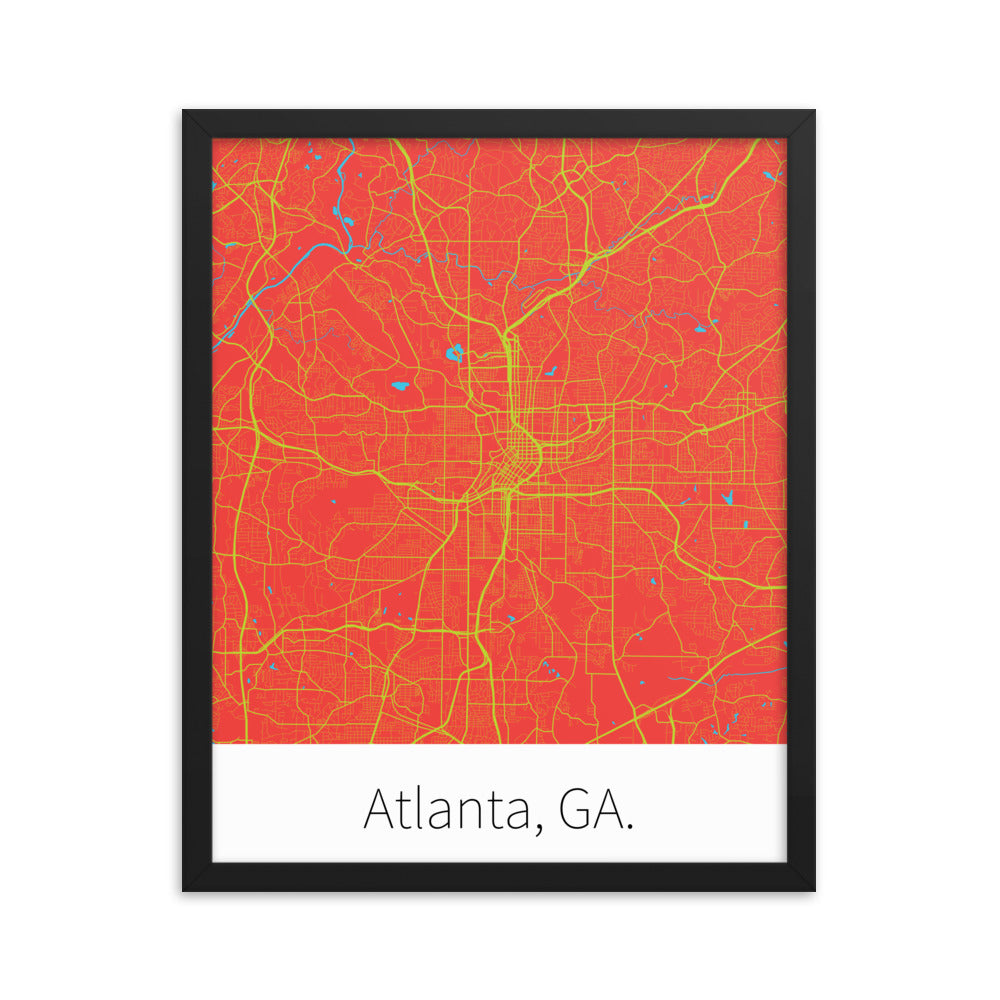 Atlanta, GA. - Red & Volt Green