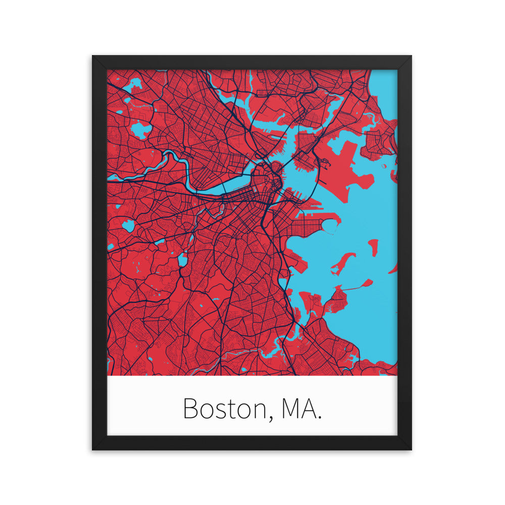 Boston, MA. - Red & Blue