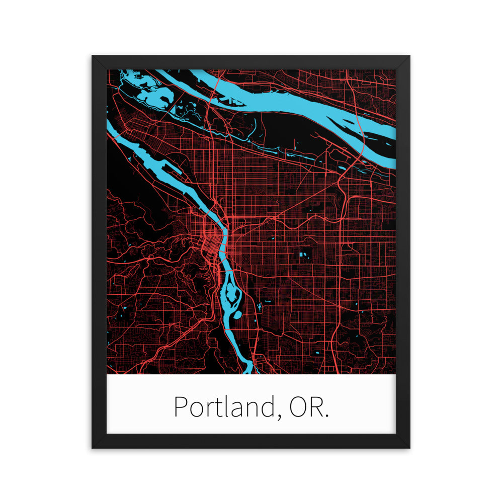 Portland, OR. - Black & Red