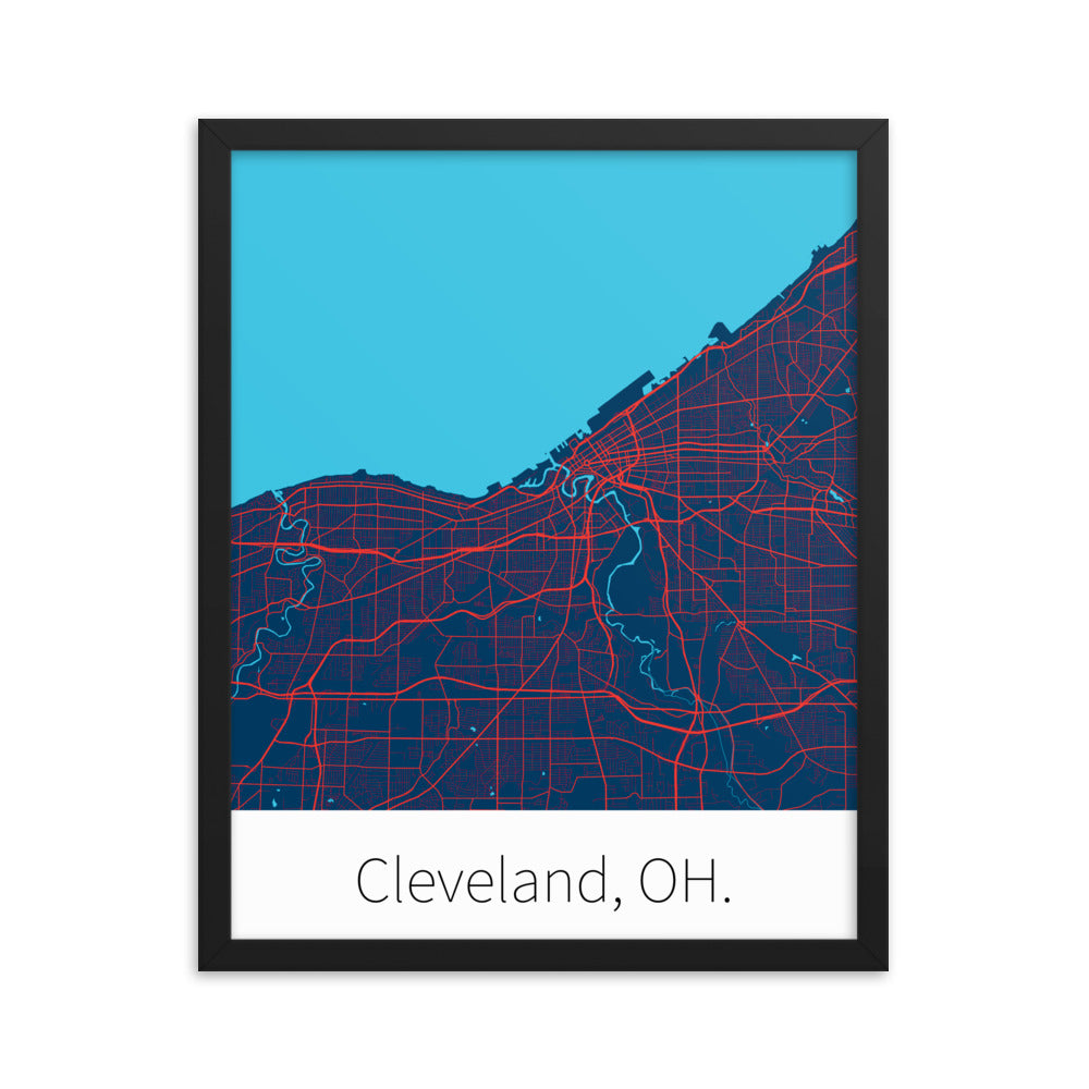 Cleveland, OH. - Navy Blue & Red