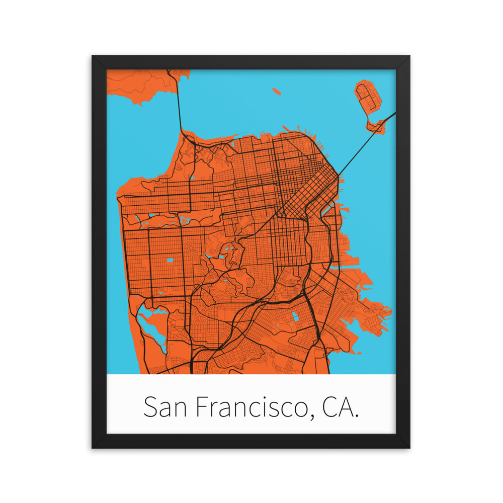 San Francisco, CA. - Orange & Black