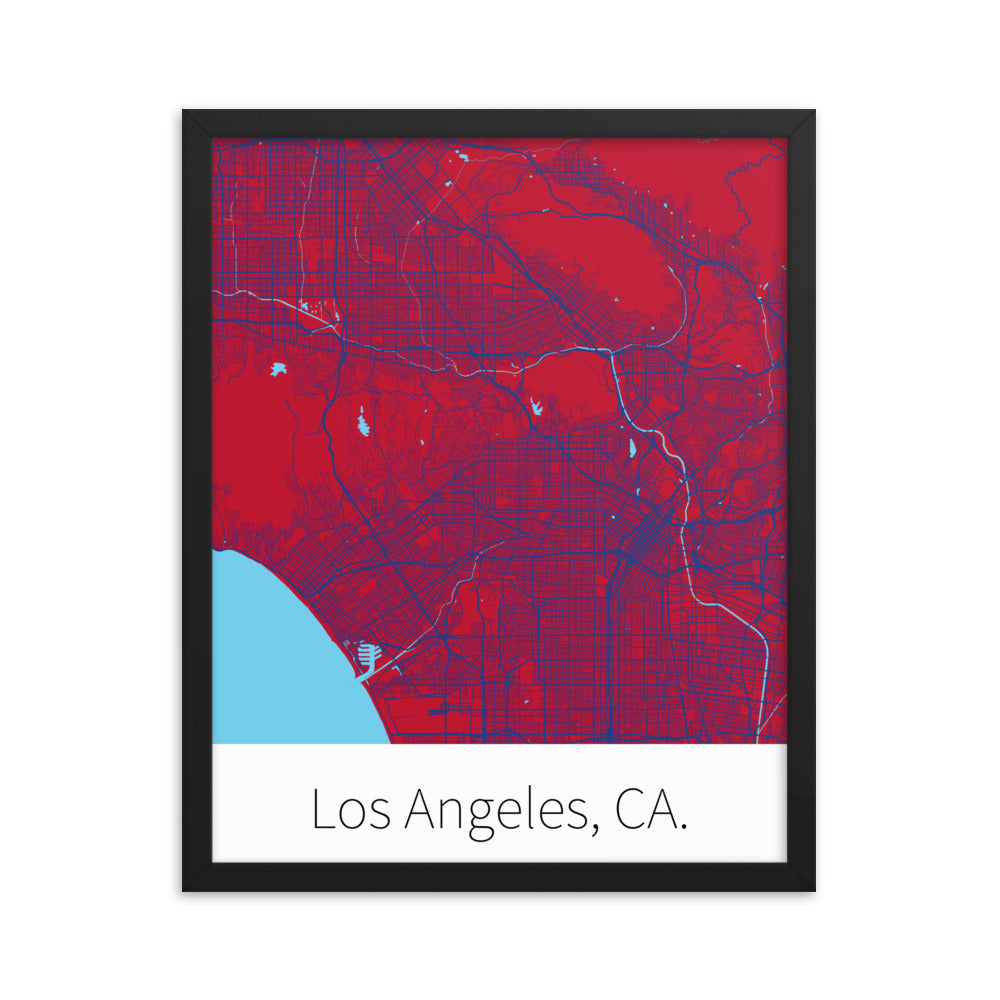 Los Angeles, CA. - Red & Blue