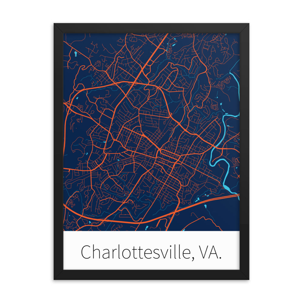 Charlottesville, VA. - Jefferson Blue & Cavalier Orange