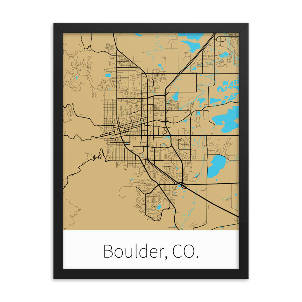 Boulder, CO. - Gold & Black