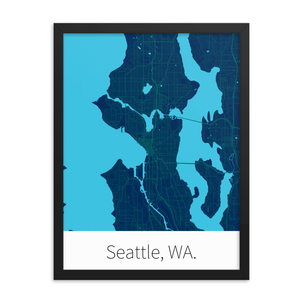 Seattle, WA. - Navy Blue & Northwest Green