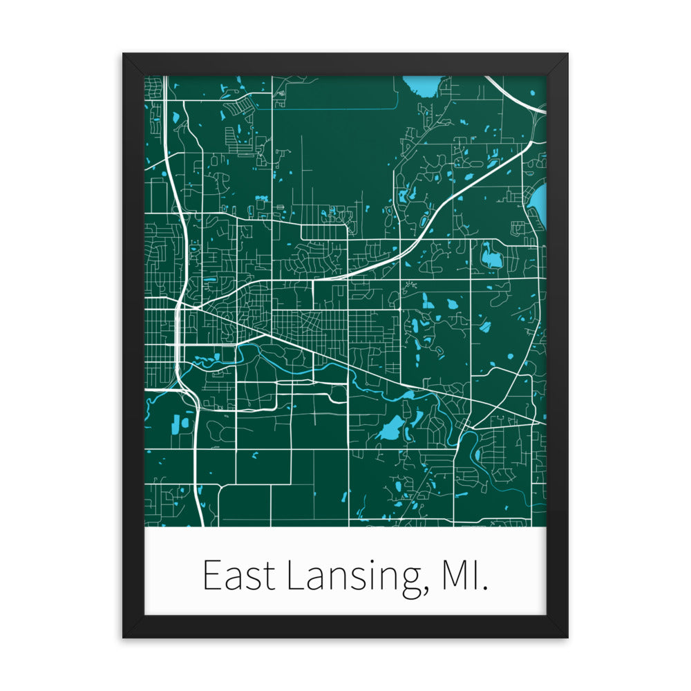 East Lansing, MI. - Green & White