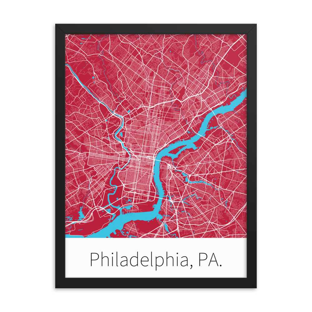 Philadelphia, PA. - Cherry Red & White