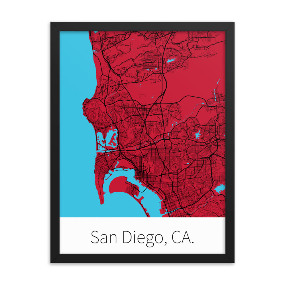 San Diego, CA. - Red & Black