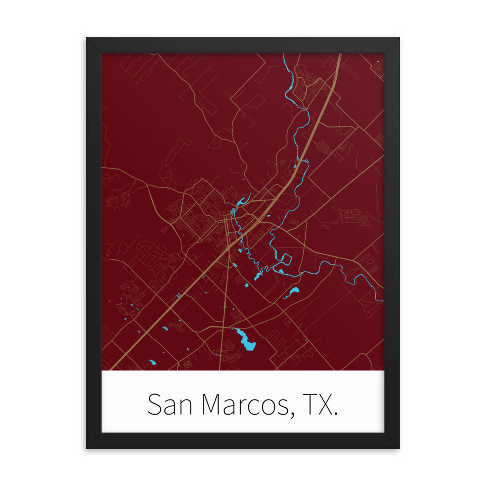 San Marcos, TX. - Maroon & Gold