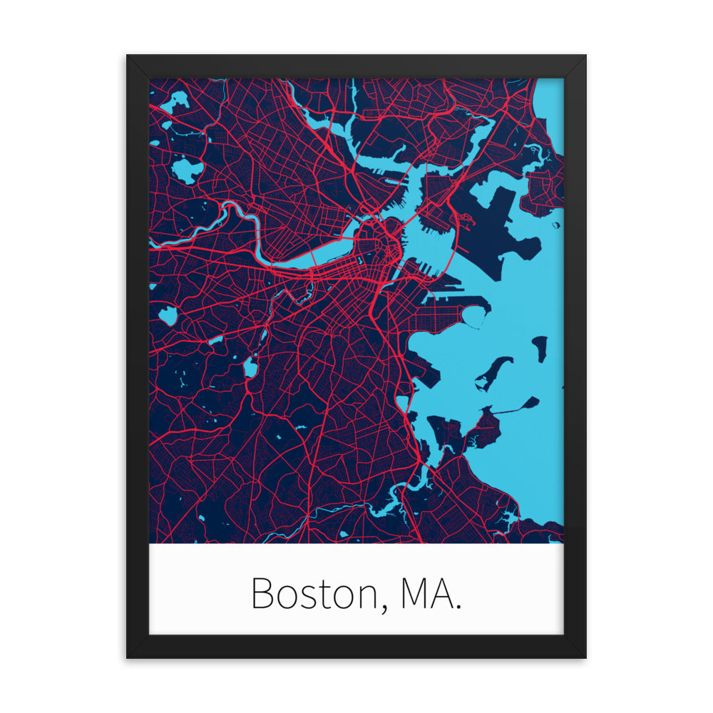 Boston, MA. - Nautical Blue & Red