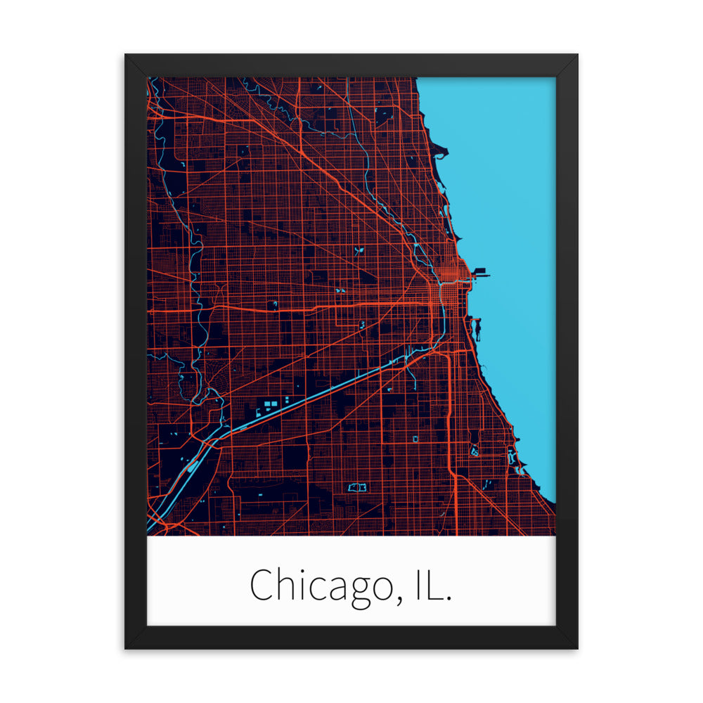 Chicago, IL. - Dark Navy & Orange