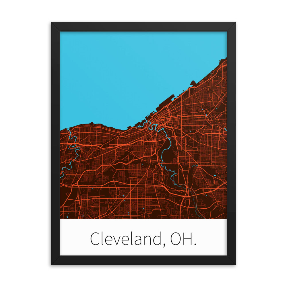 Cleveland, OH. - Dark Brown & Orange