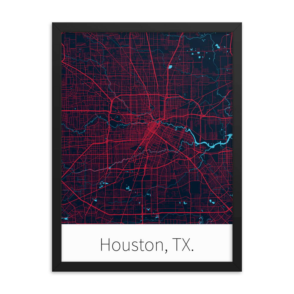 Houston, TX. - Deep Steel Blue & Battle Red