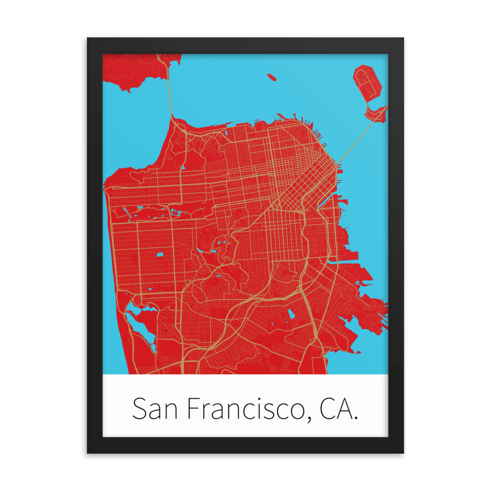 San Francisco, CA. - Red & Gold