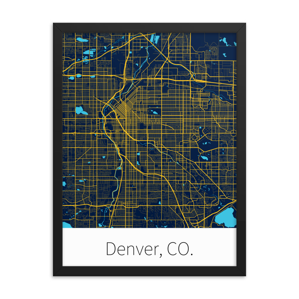 Denver, CO. - Midnight Blue & Yellow