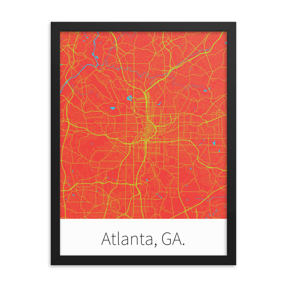 Atlanta, GA. - Red & Volt Green