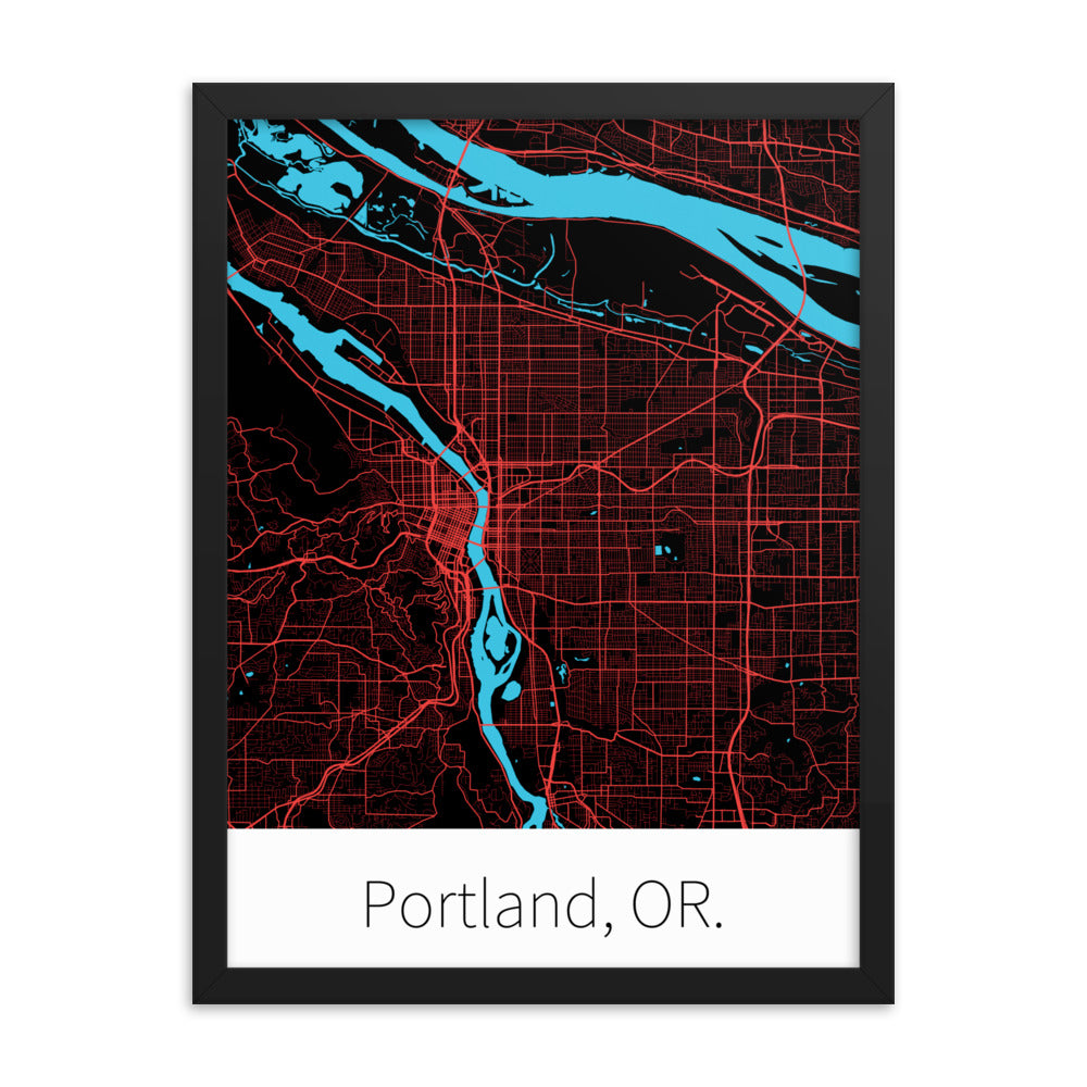 Portland, OR. - Black & Red