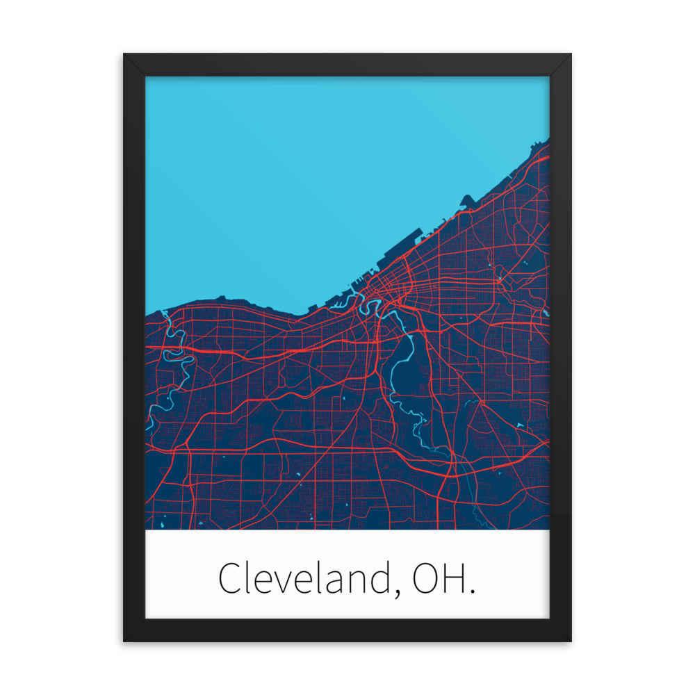 Cleveland, OH. - Navy Blue & Red