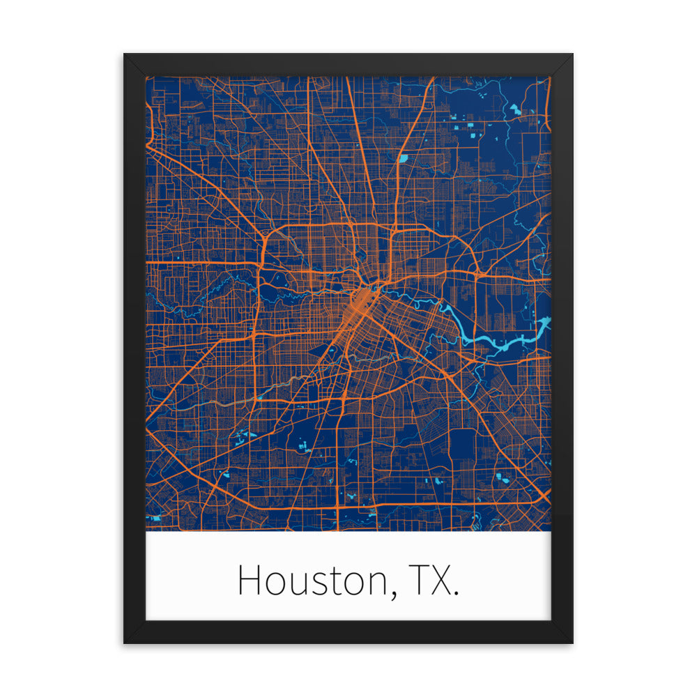 Houston, TX. - Navy & Orange