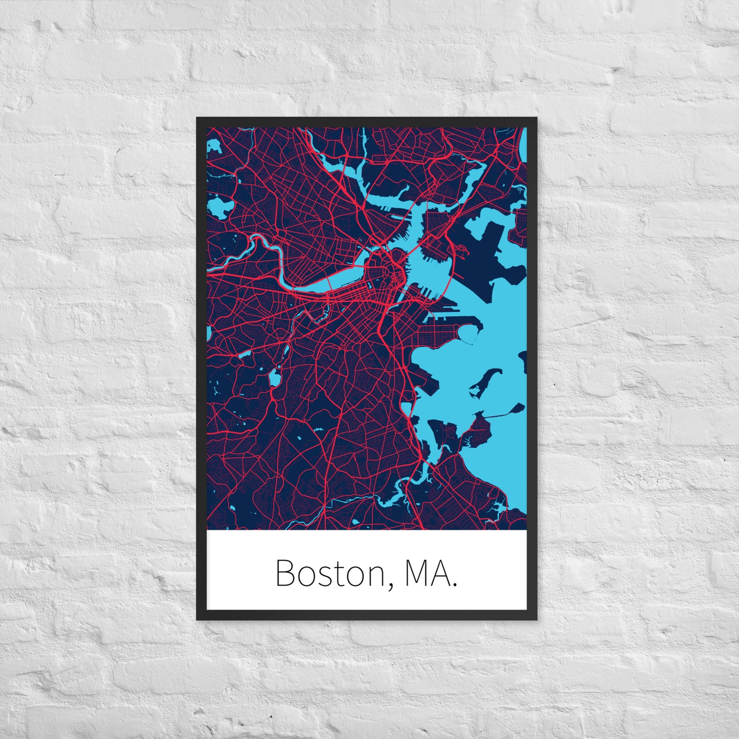 Boston, MA. - Nautical Blue & Red