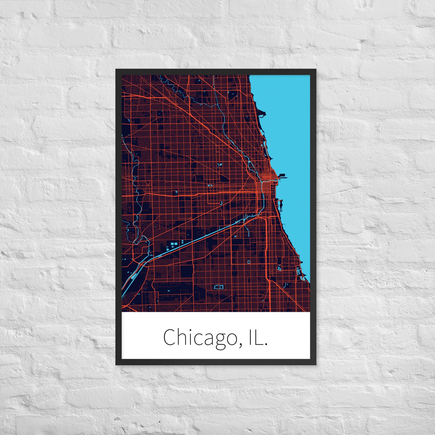 Chicago, IL. - Dark Navy & Orange