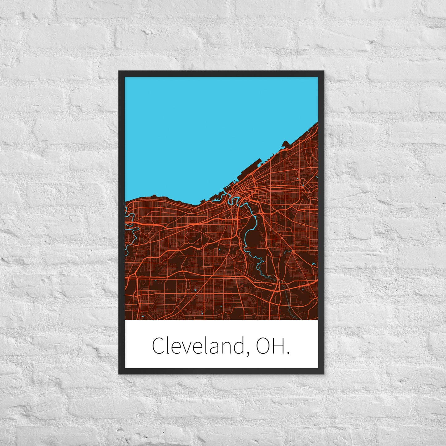 Cleveland, OH. - Dark Brown & Orange