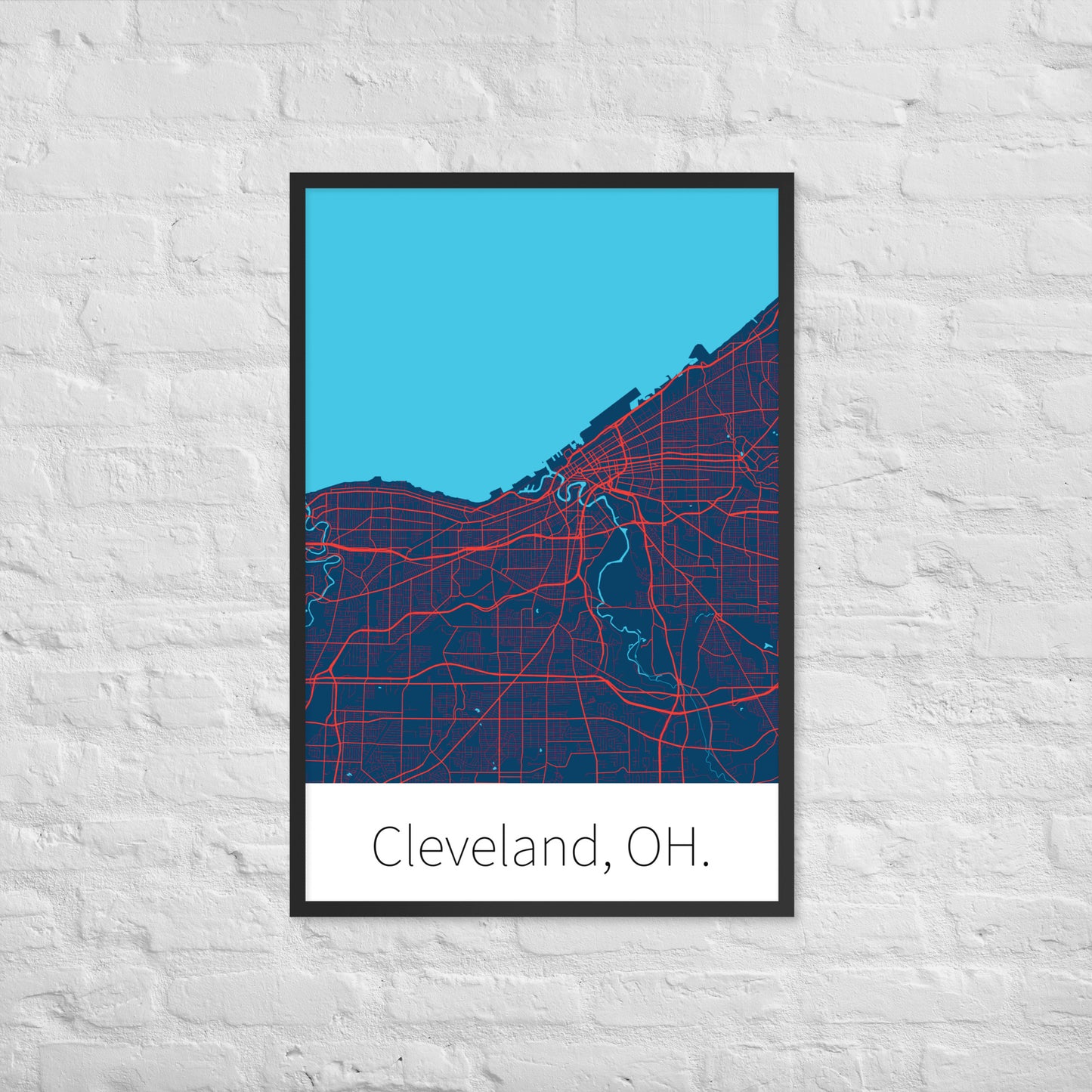 Cleveland, OH. - Navy Blue & Red