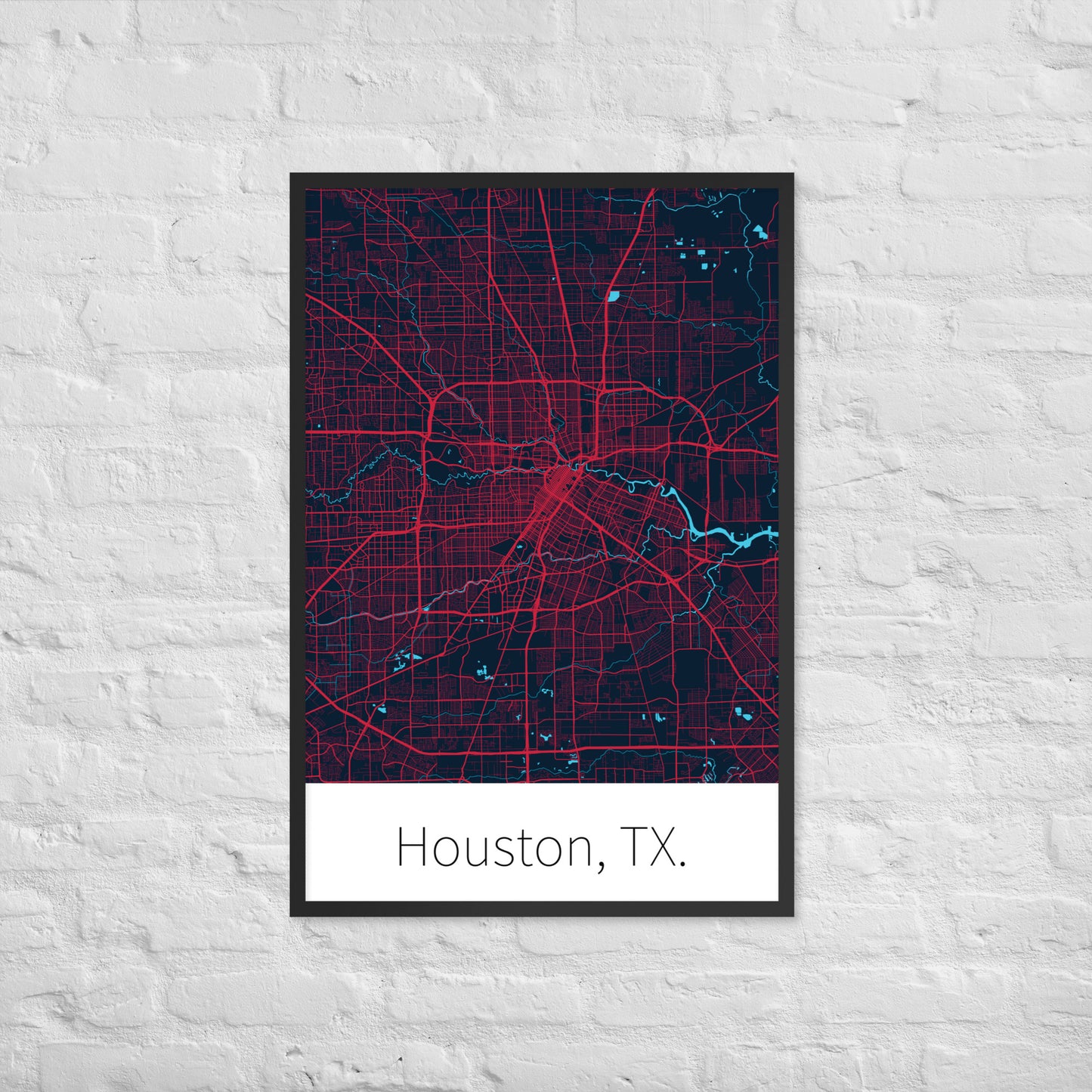 Houston, TX. - Deep Steel Blue & Battle Red