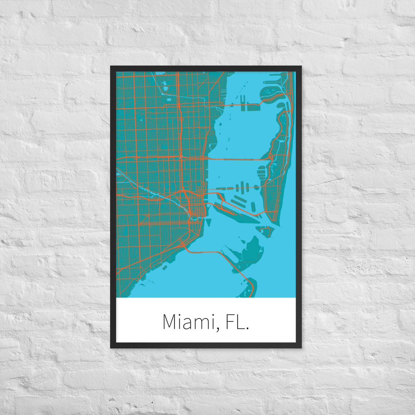 Miami, FL. - Aqua & Orange