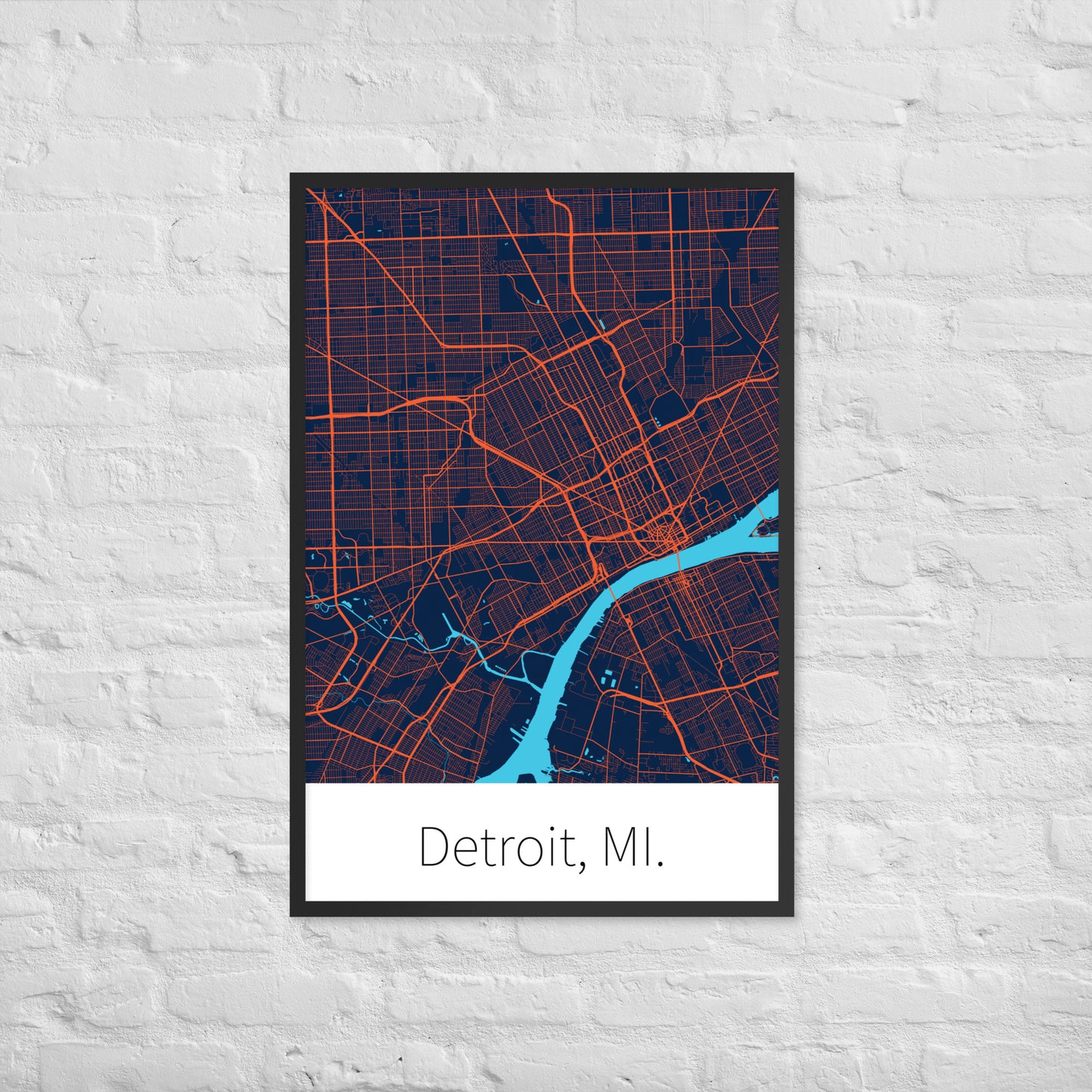 Detroit, MI. - Navy & Orange