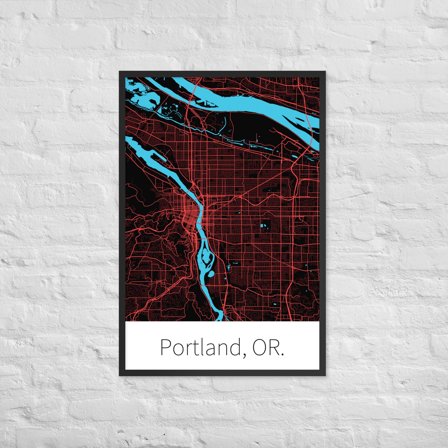 Portland, OR. - Black & Red