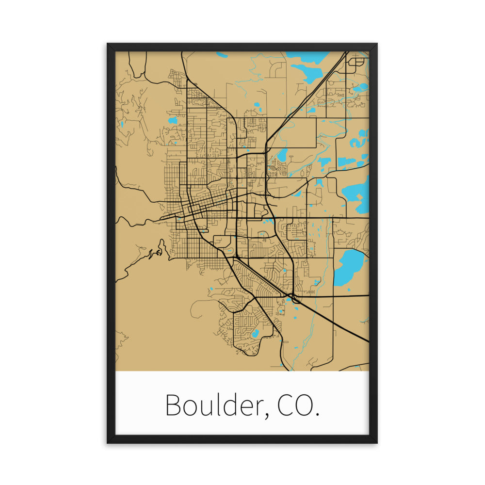 Boulder, CO. - Gold & Black