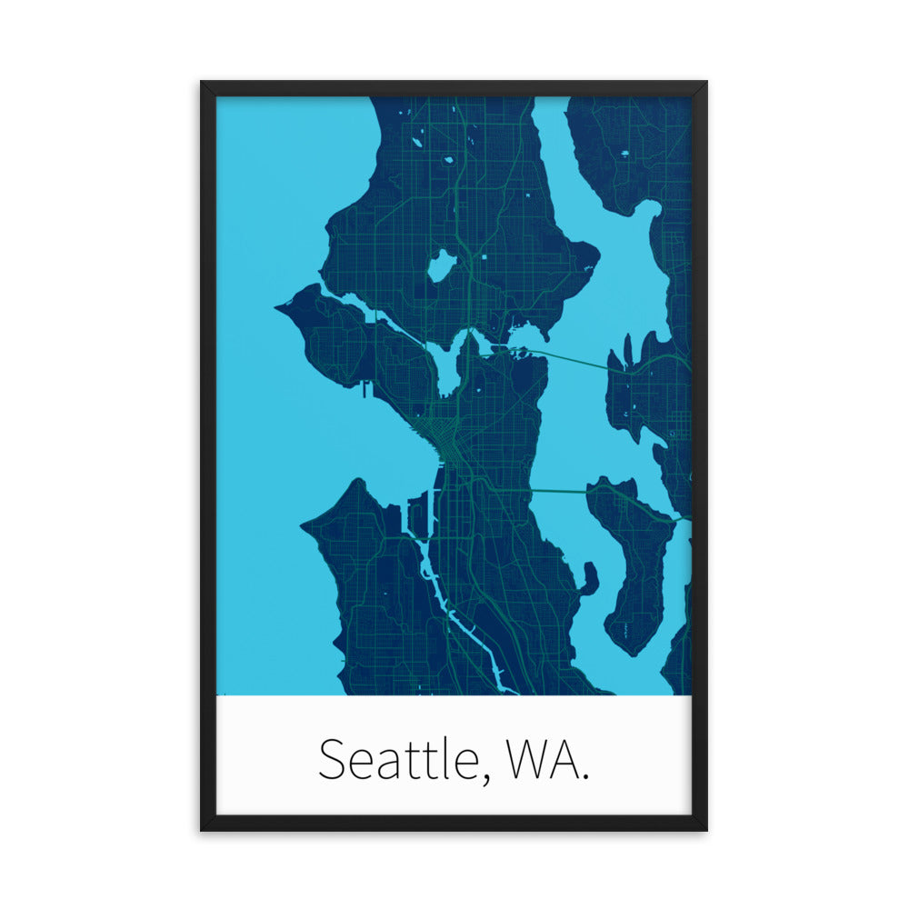 Seattle, WA. - Navy Blue & Northwest Green