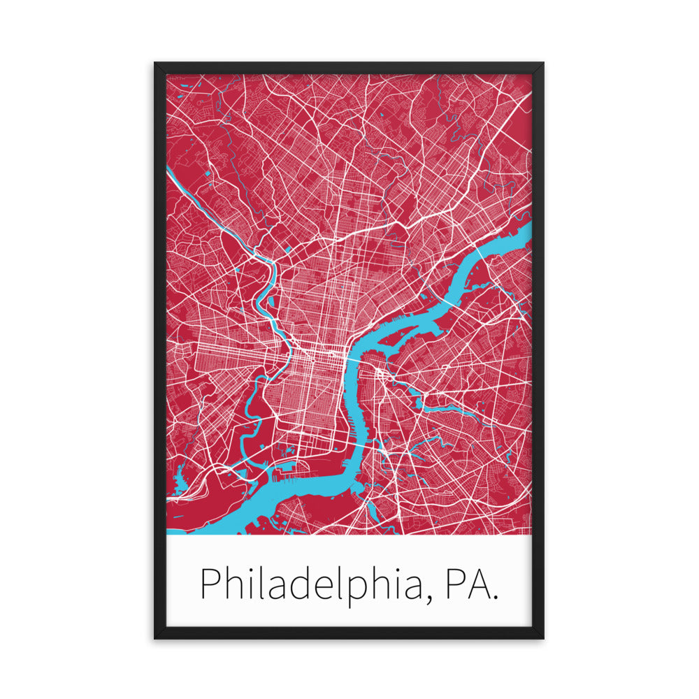 Philadelphia, PA. - Cherry Red & White