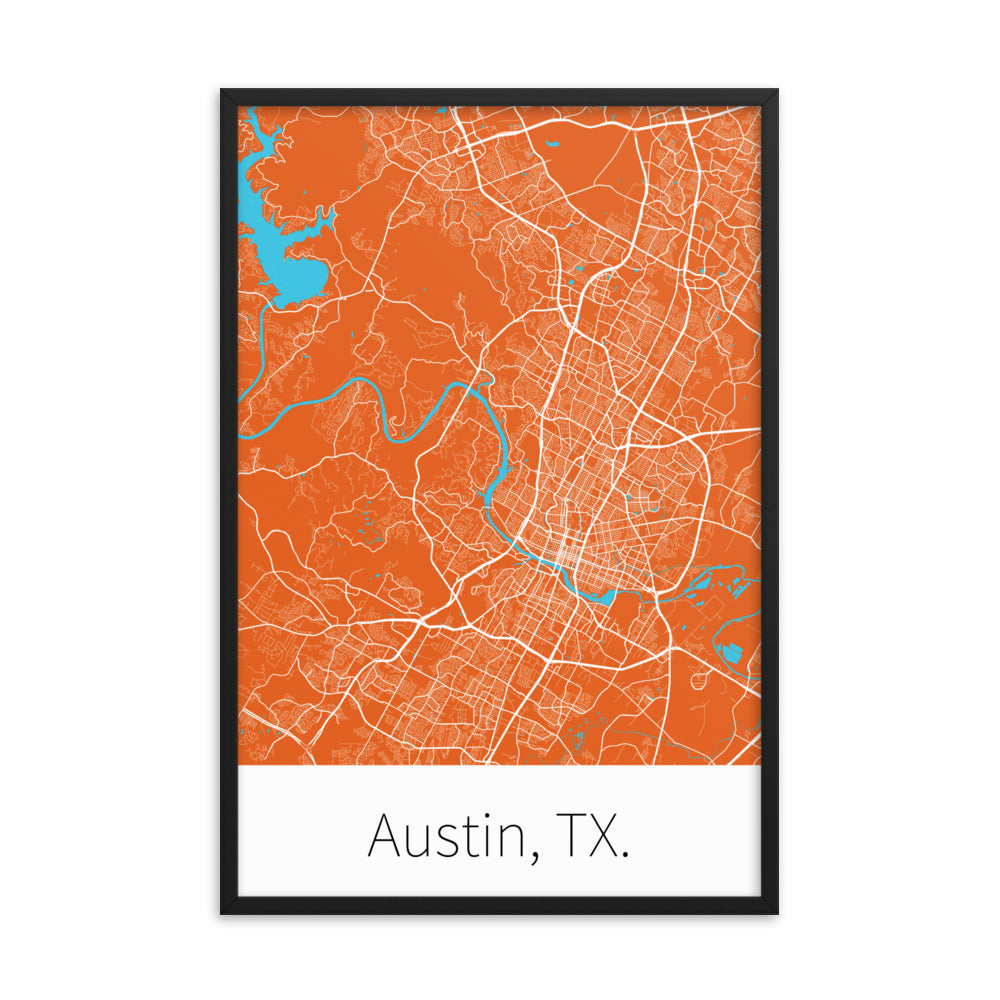 Austin, TX. - Burnt Orange & White