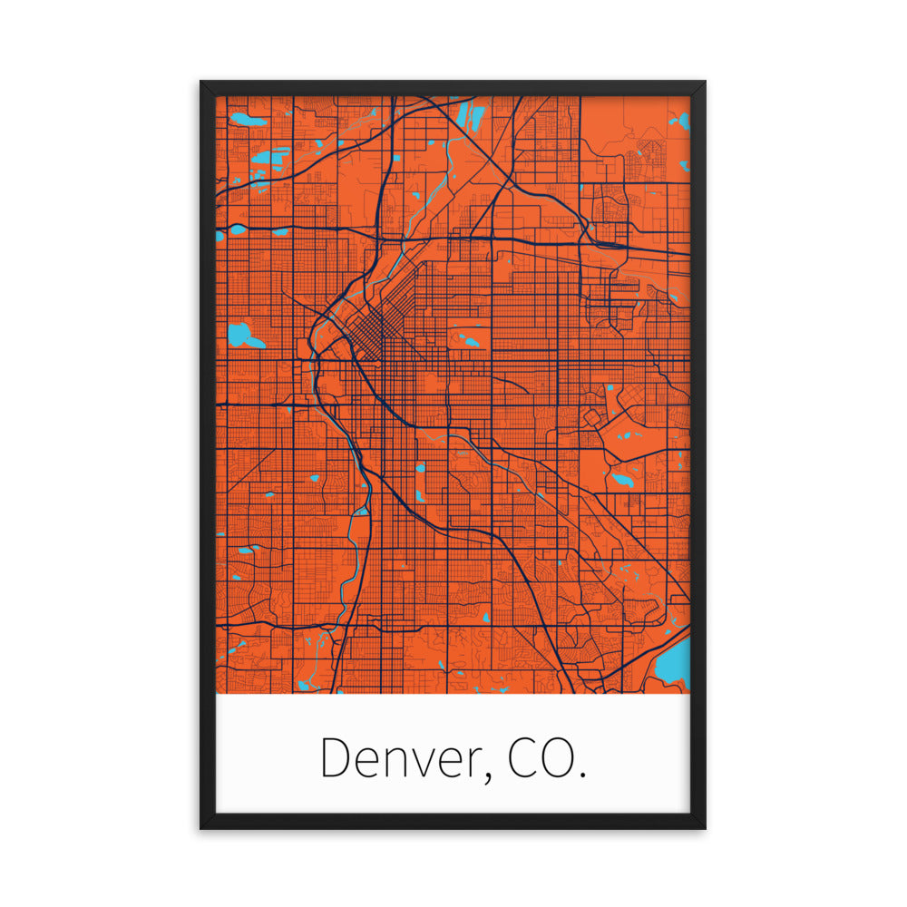 Denver, CO. - Orange & Navy