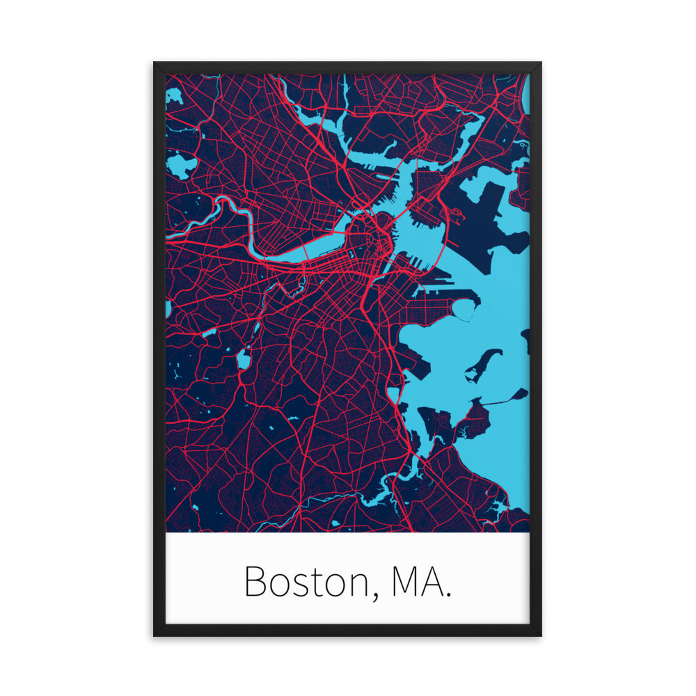 Boston, MA. - Nautical Blue & Red