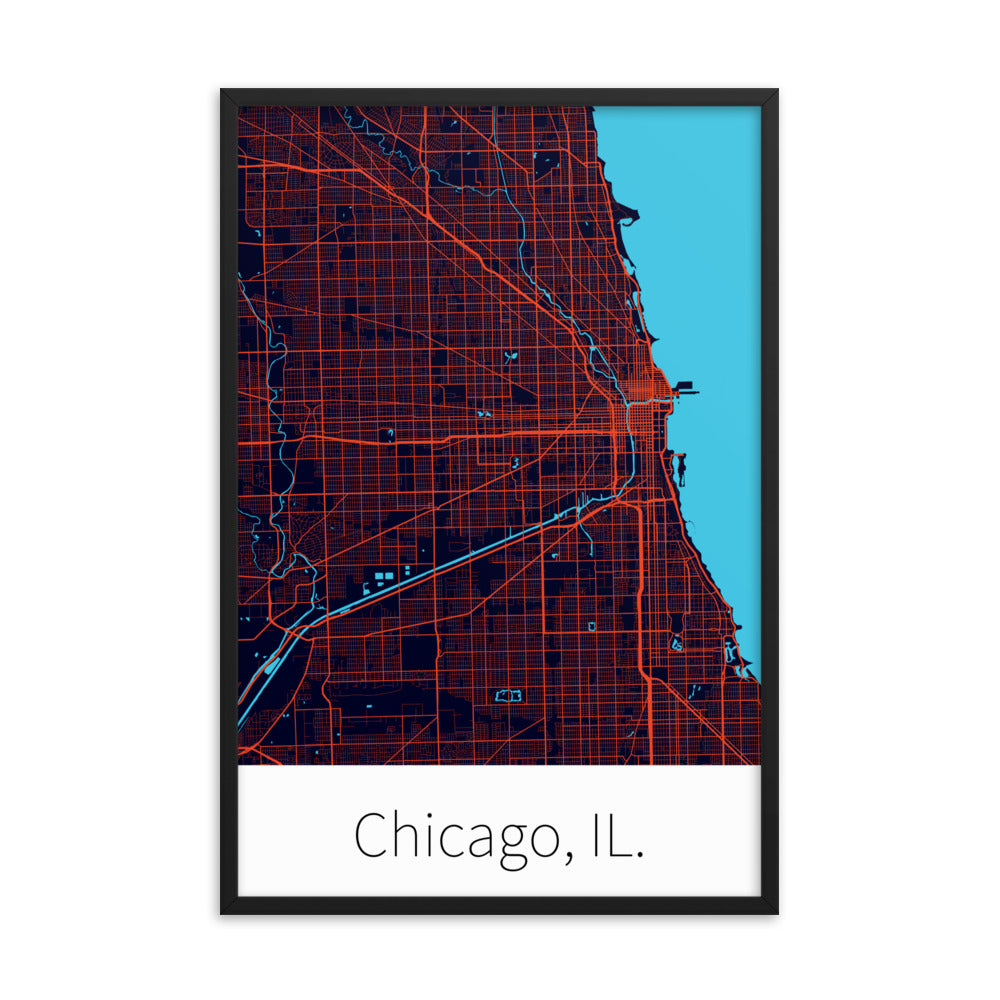 Chicago, IL. - Dark Navy & Orange