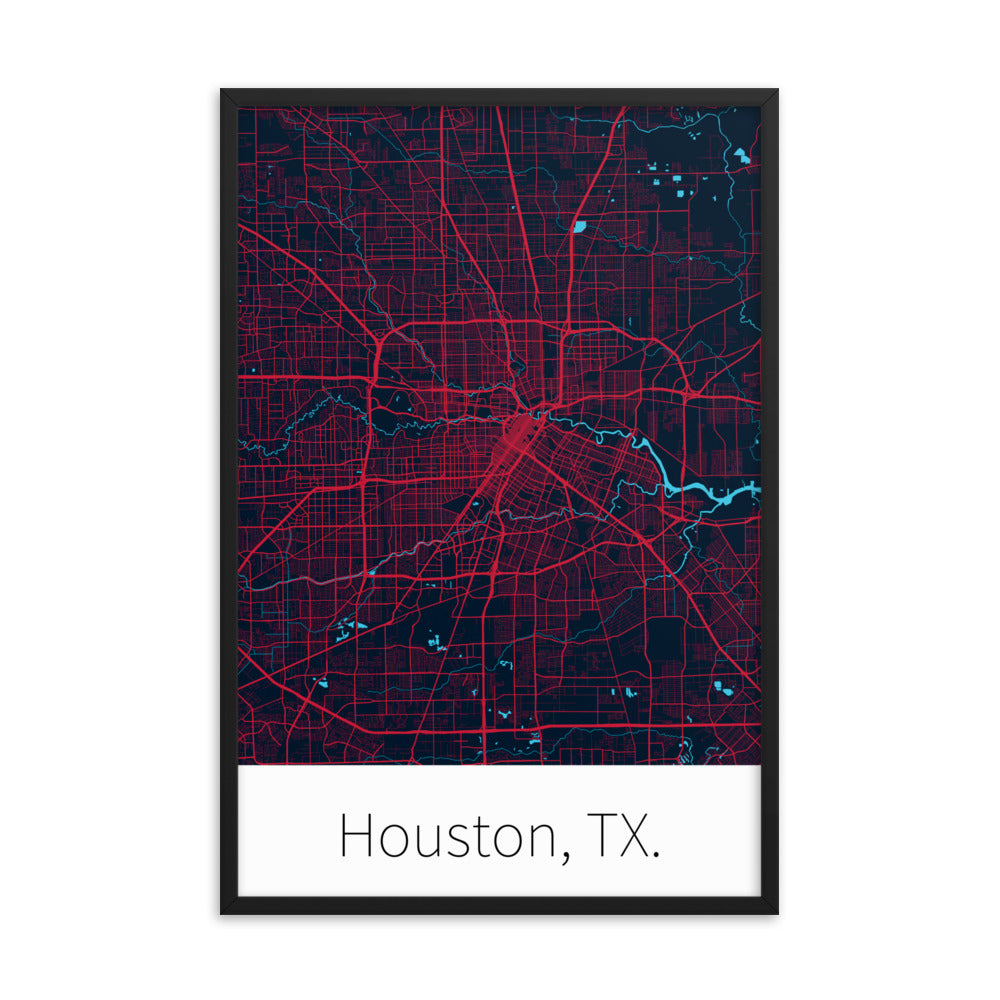 Houston, TX. - Deep Steel Blue & Battle Red