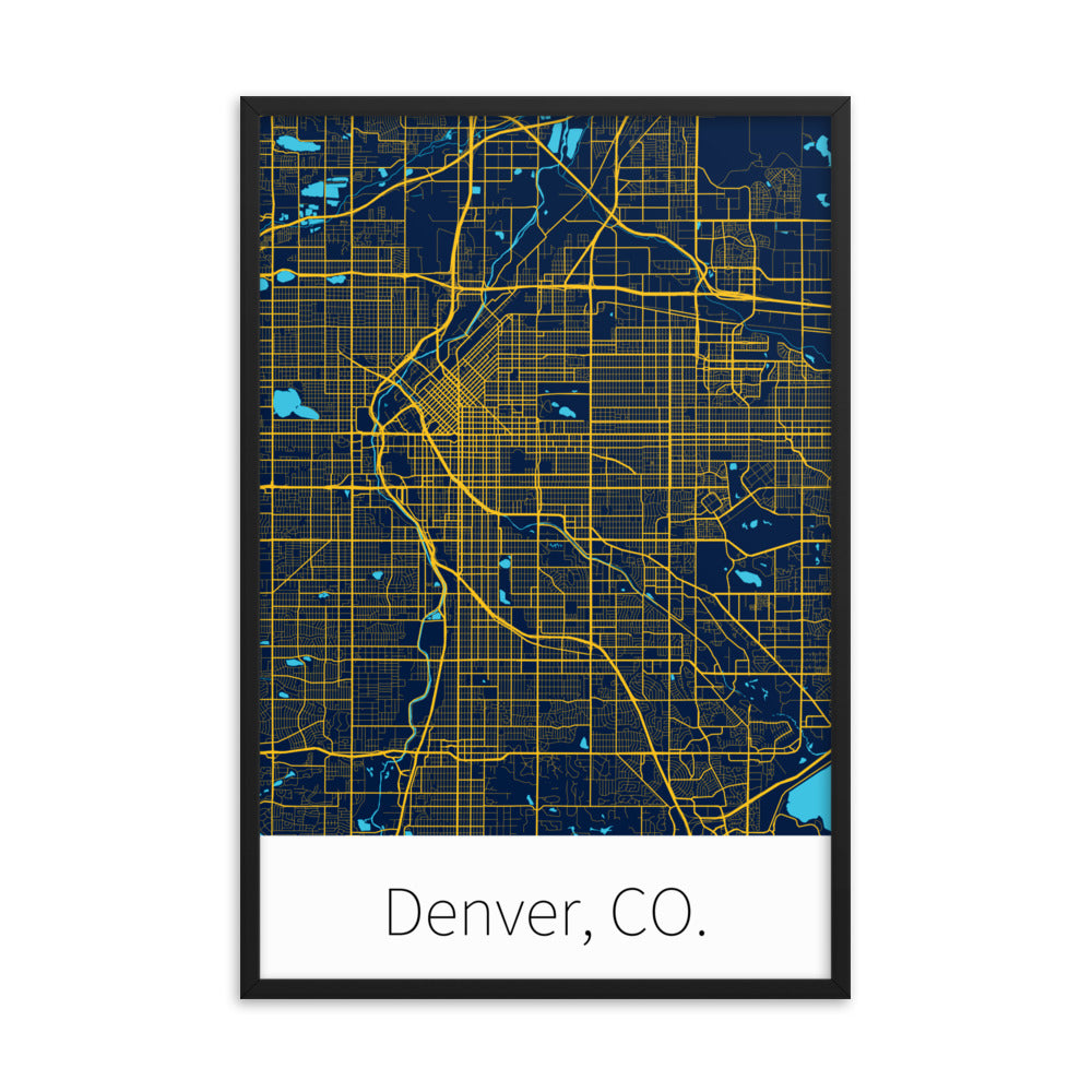 Denver, CO. - Midnight Blue & Yellow