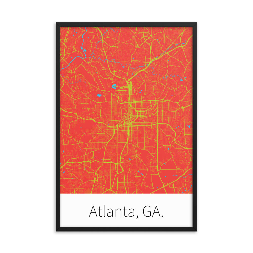 Atlanta, GA. - Red & Volt Green