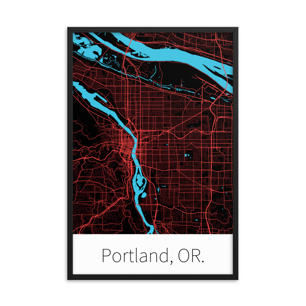 Portland, OR. - Black & Red