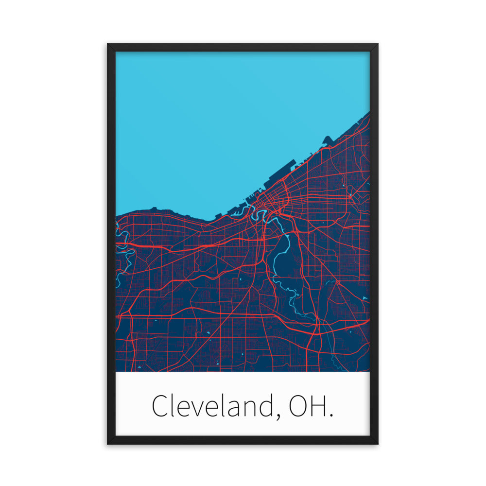 Cleveland, OH. - Navy Blue & Red