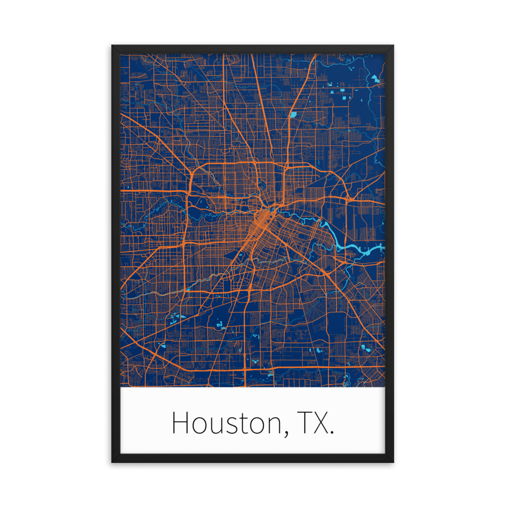 Houston, TX. - Navy & Orange