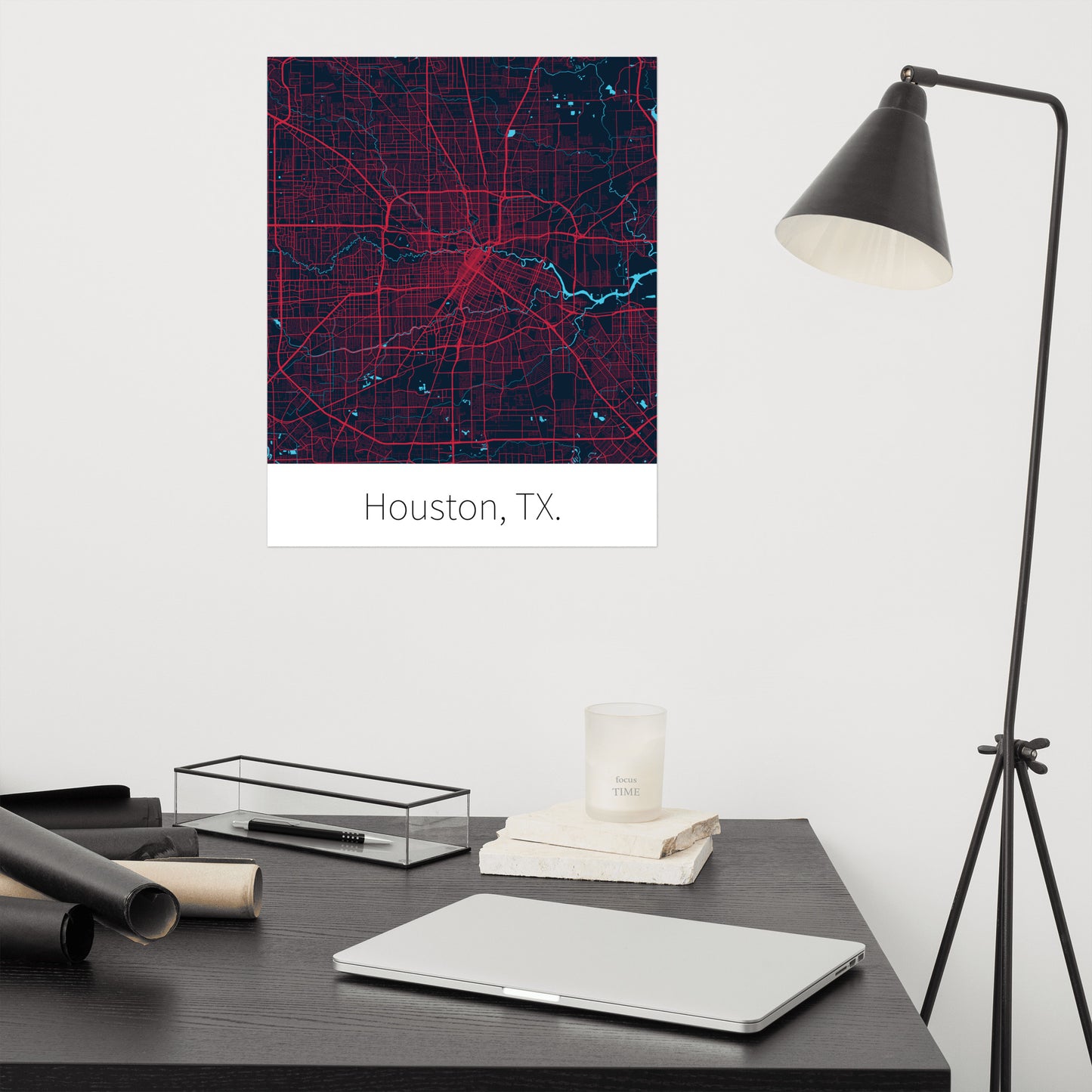 Houston, TX. - Deep Steel Blue & Battle Red