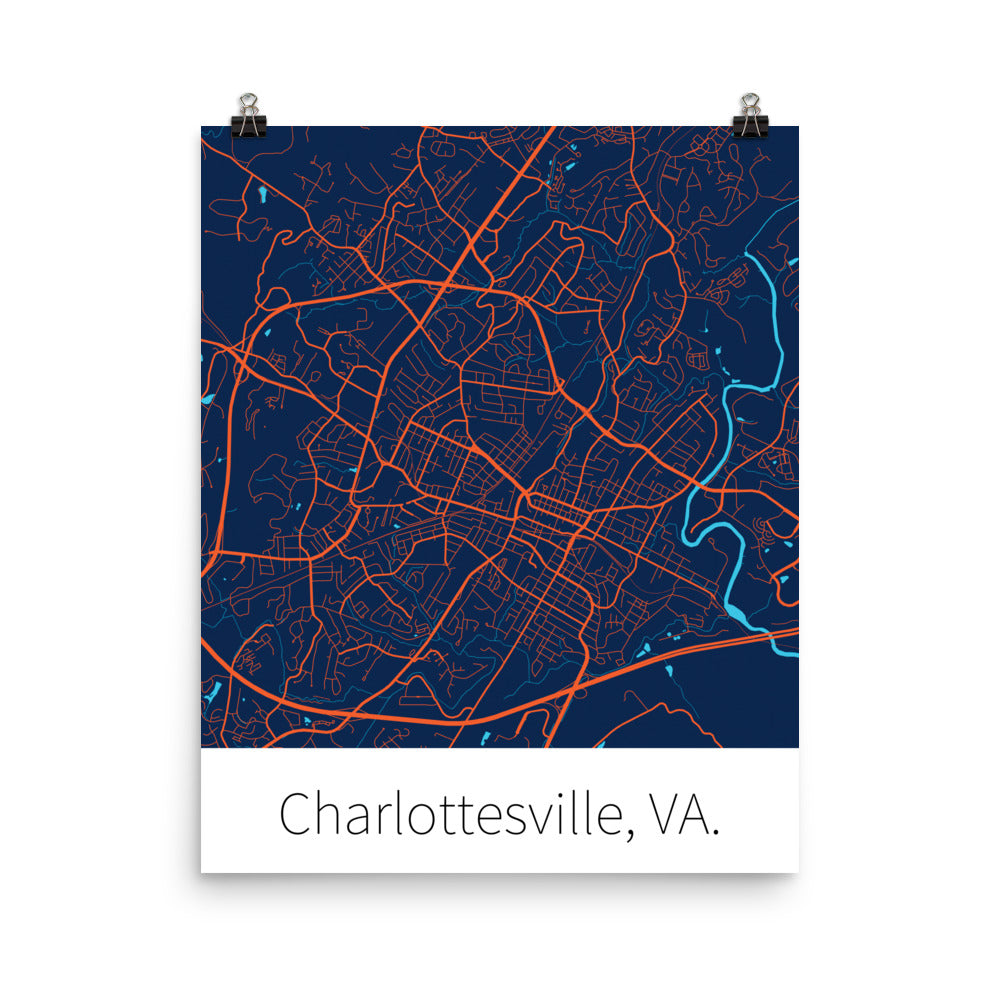 Charlottesville, VA. - Jefferson Blue & Cavalier Orange